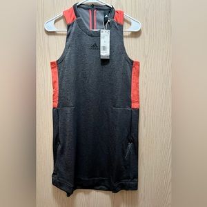 adidas Black and Coral Athletic Sleeveless Dress
